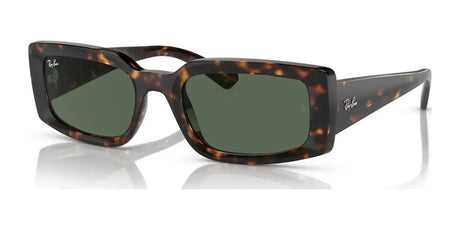 Elevate your style with Ray-Ban KILIANE RB4395F sunglasses in Havana №135971. These tortoiseshell square frames feature dark green lenses and a sleek logo on the top left corner of the right lens, epitomizing elegance and sophistication in a size 54.