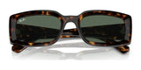 Ray-Ban KILIANE RB4395F Sunglasses, size 54, with a rectangular tortoiseshell frame and dark lenses on a white background, epitomize luxury eyewear elegance.