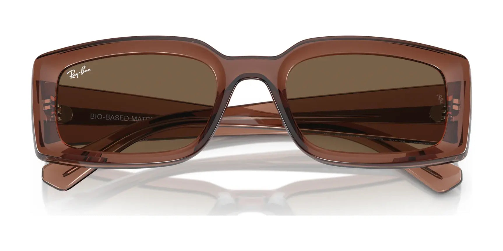 Explore the Ray-Ban KILIANE RB4395F Sunglasses, size 54—luxurious rectangular brown frames with dark, reflective lenses that epitomize style and sophistication.