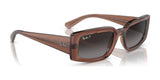 The Ray-Ban KILIANE RB4395F Sunglasses in Size 54 boast a luxurious brown square frame and dark gradient lenses, subtly marked with the brand's logo.