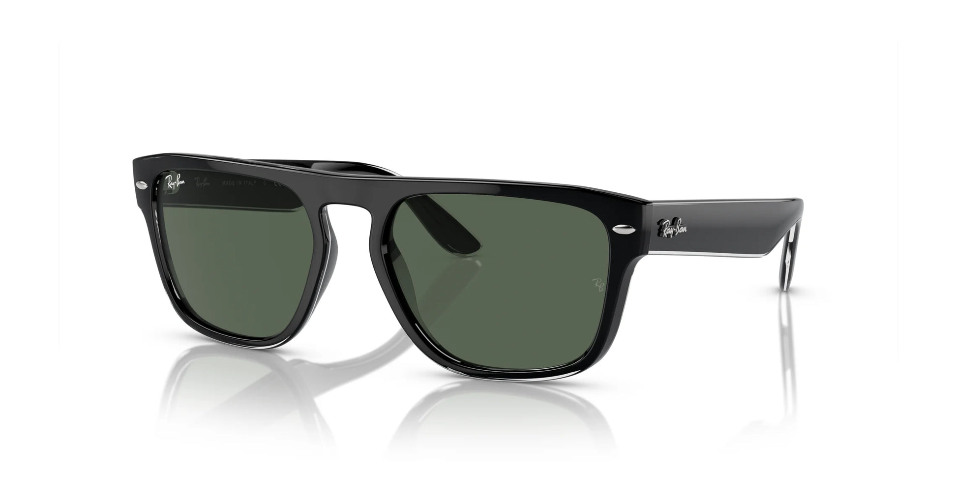 Ray-Ban RB4407 Sunglasses Black Transparent / Dark Green