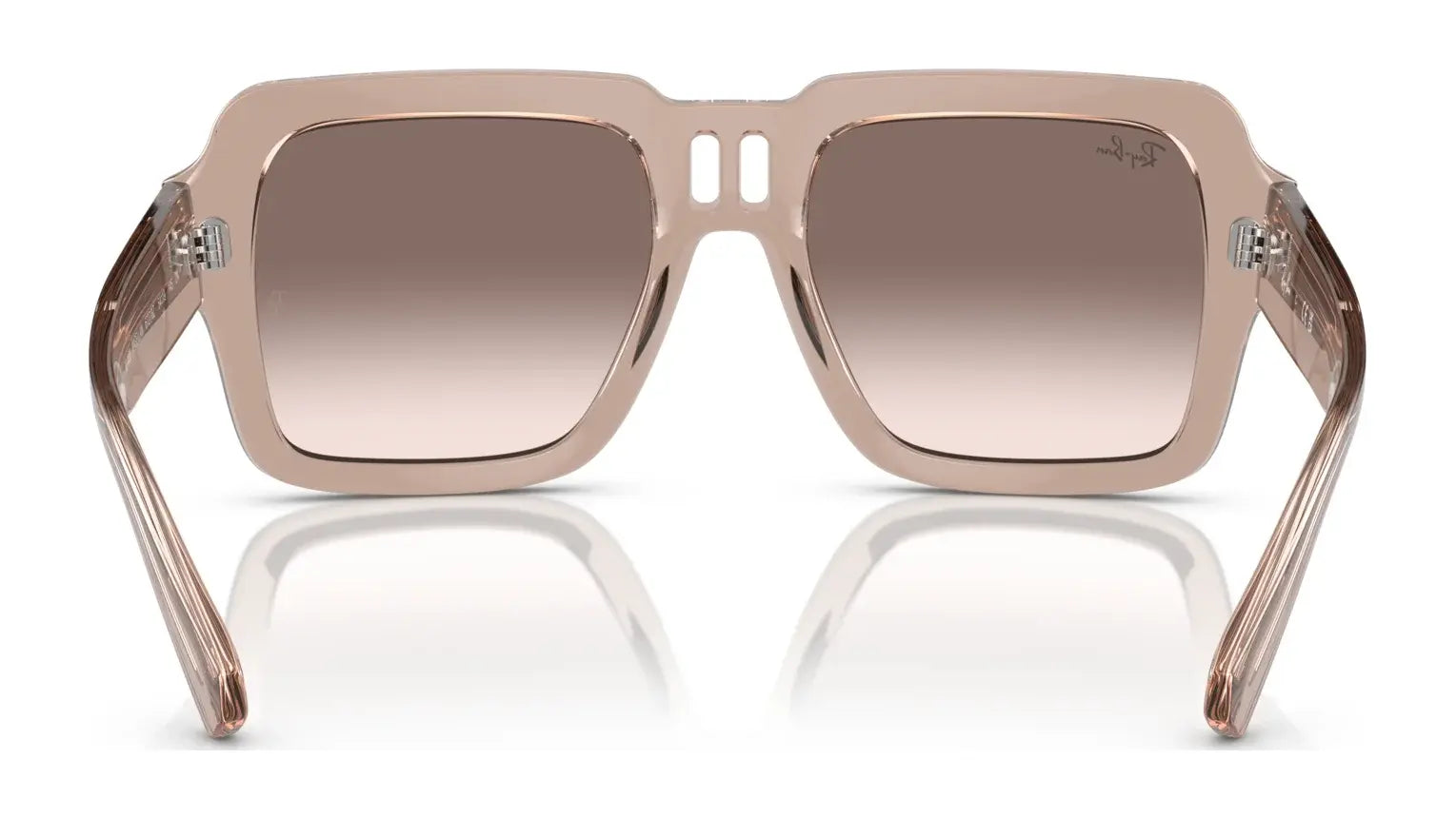 The Ray-Ban MAGELLAN RB4408 sunglasses, size 54, feature a beige square-frame made from bio-based acetate with gradient lenses and UV protection.