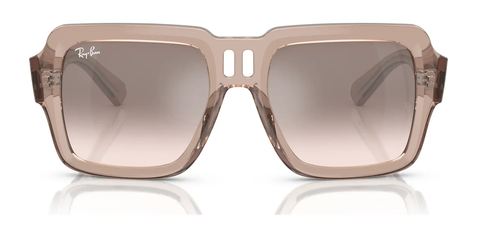 The Ray-Ban MAGELLAN RB4408 sunglasses in size 54 feature square-shaped design, brown gradient lenses with reflective surfaces, and eco-friendly bio-based acetate frames. Offering excellent UV protection, these stylish shades are both sustainable and chic.