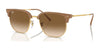 Ray-Ban NEW CLUBMASTER RB4416 Sunglasses / Beige On Gold №672151 / Light Brown (2N 30.5%) / Size 51