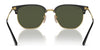 Ray-Ban NEW CLUBMASTER RB4416F Sunglasses | Size 55 / Black On Gold №601/31 / Green (3N 13.2%)