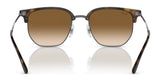 Ray-Ban NEW CLUBMASTER RB4416F Sunglasses (Size 55) featuring a thin frame and gradient polarized lenses, displayed front-facing against a white background.