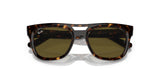 Ray-Ban PHIL RB4426 tortoiseshell sunglasses in size 54, featuring a squared silhouette and dark lenses made from bio-based acetate, shown against a white background.