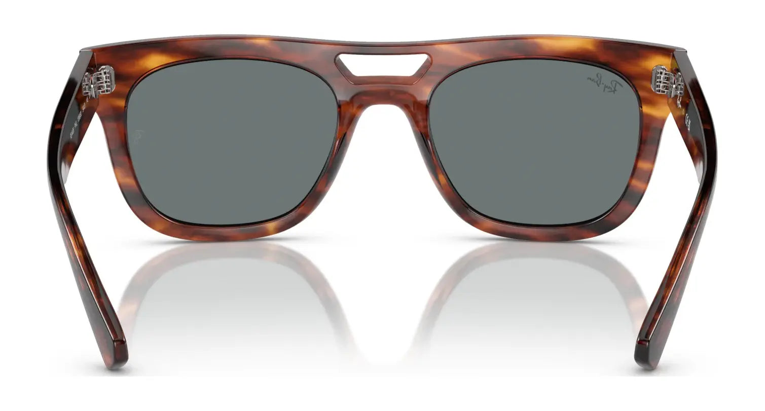 Ray-Ban PHIL RB4426 sunglasses, Size 54, showcase a squared silhouette crafted from bio-based acetate with dark lenses, shown from the front.