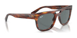 The Ray-Ban PHIL RB4426 Sunglasses in tortoiseshell, size 54, feature a squared silhouette and dark lenses on a white background for ultimate protection.