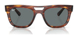 The Ray-Ban PHIL RB4426 Sunglasses, Size 54, showcase a squared silhouette with tortoiseshell frames and green lenses crafted from bio-based acetate, elegantly set against a white background.