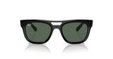 The Ray-Ban PHIL RB4426 Sunglasses | Size 54 have green lenses and a modern squared silhouette, crafted from eco-friendly bio-based acetate, shown on a white background.