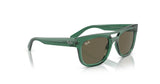 The Ray-Ban PHIL RB4426 Sunglasses, size 54, feature a squared design with green translucent frames, brown lenses, and a logo on the arms.