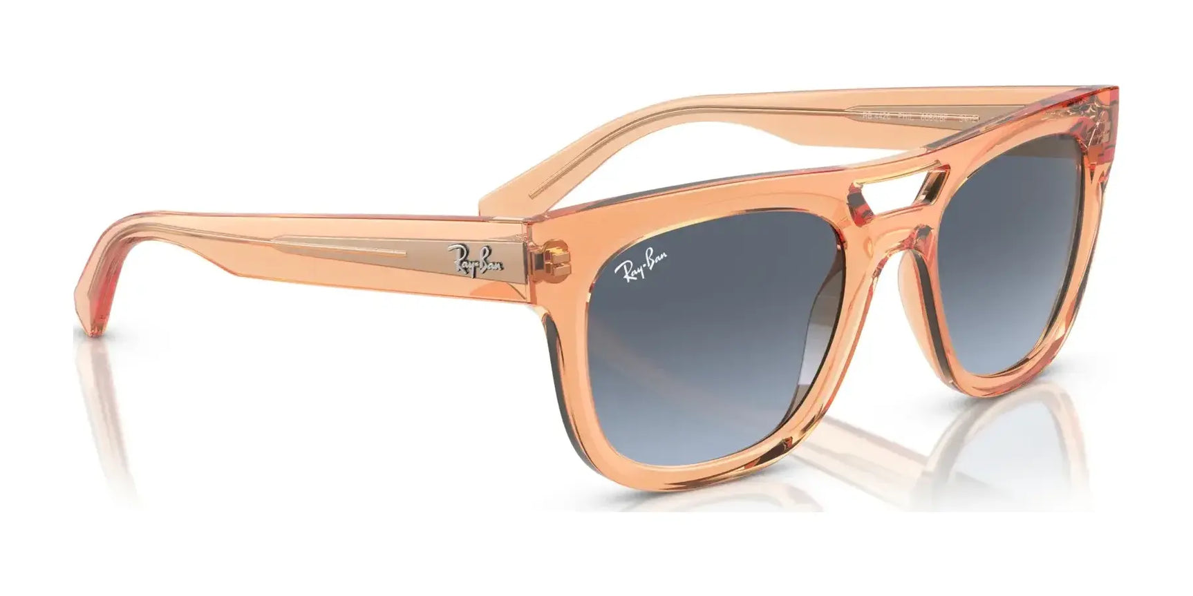 Ray-Ban PHIL RB4426 Sunglasses, size 54, feature a transparent orange frame with dark lenses and logo on the arms, showcasing a squared silhouette for modern flair.