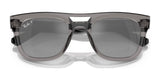 Explore the Ray-Ban PHIL RB4426 Sunglasses, size 54, with a square design, transparent frame, dark UV-protective lenses.