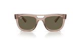 Ray-Ban PHIL RB4426 Sunglasses, size 54, in beige with a squared silhouette and green lenses, showcased on a white background.