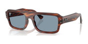 Ray-Ban FLACKO RB4454 Sunglasses / Striped Havana №139856 / Blue (2N 31%) / Size 53