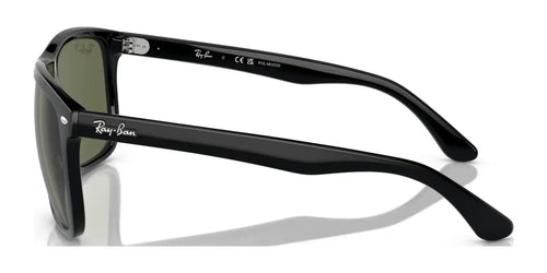 Ray-Ban BOYFRIEND TWO RB4547 Sunglasses / Black №601/58 / Green (Polarized) (3P 11%) / Size 57