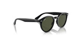 The Ray-Ban LARRY RB7680S Sunglasses boast black round frames made of premium acetate and dark-tinted lenses against a pristine white backdrop.