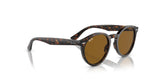 Ray-Ban LARRY RB7680S Sunglasses, crafted from premium acetate, feature retro tortoiseshell frames and brown tinted lenses. These stylish shades evoke a timeless charm reminiscent of classic Ray-Ban designs and are elegantly displayed on a reflective surface.