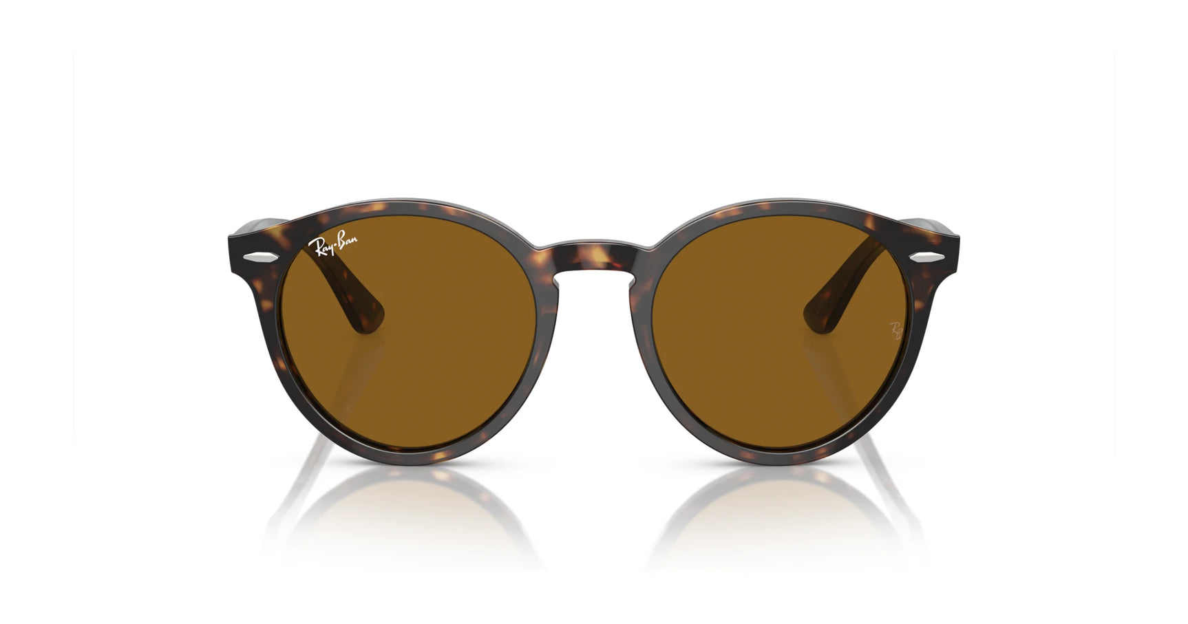 Retro sunglasses with brown lenses and premium tortoiseshell acetate frames, reminiscent of Ray-Ban LARRY RB7680S, set stylishly against a white background.