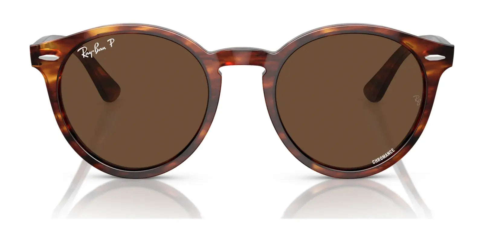 These retro and stylish Ray-Ban LARRY RB7680S sunglasses feature premium acetate tortoiseshell frames with brown lenses and a subtle logo on the top left lens for added class.