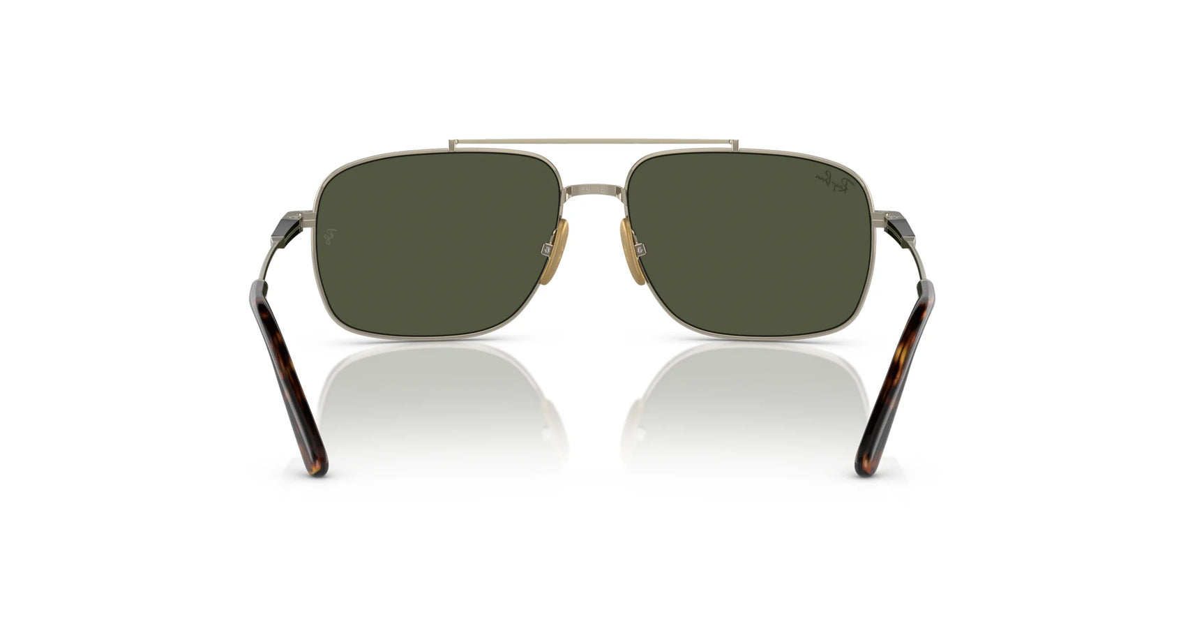 Front view of Ray-Ban MICHAEL TITANIUM RB8096 Sunglasses in Size 59, showcasing dark lenses and a thin metal frame, providing UV protection for a chic appearance.