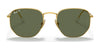 Ray-Ban HEXAGONAL RB8148 Sunglasses / Gold №921658 / Green (Polarized) (3P 11%) / Size 51