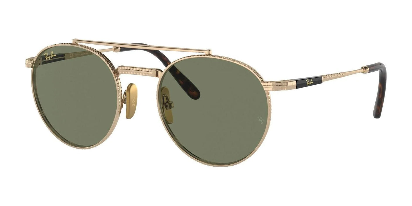 Ray-Ban ROUND II TITANIUM RB8237 Sunglasses Arista Gold / Green