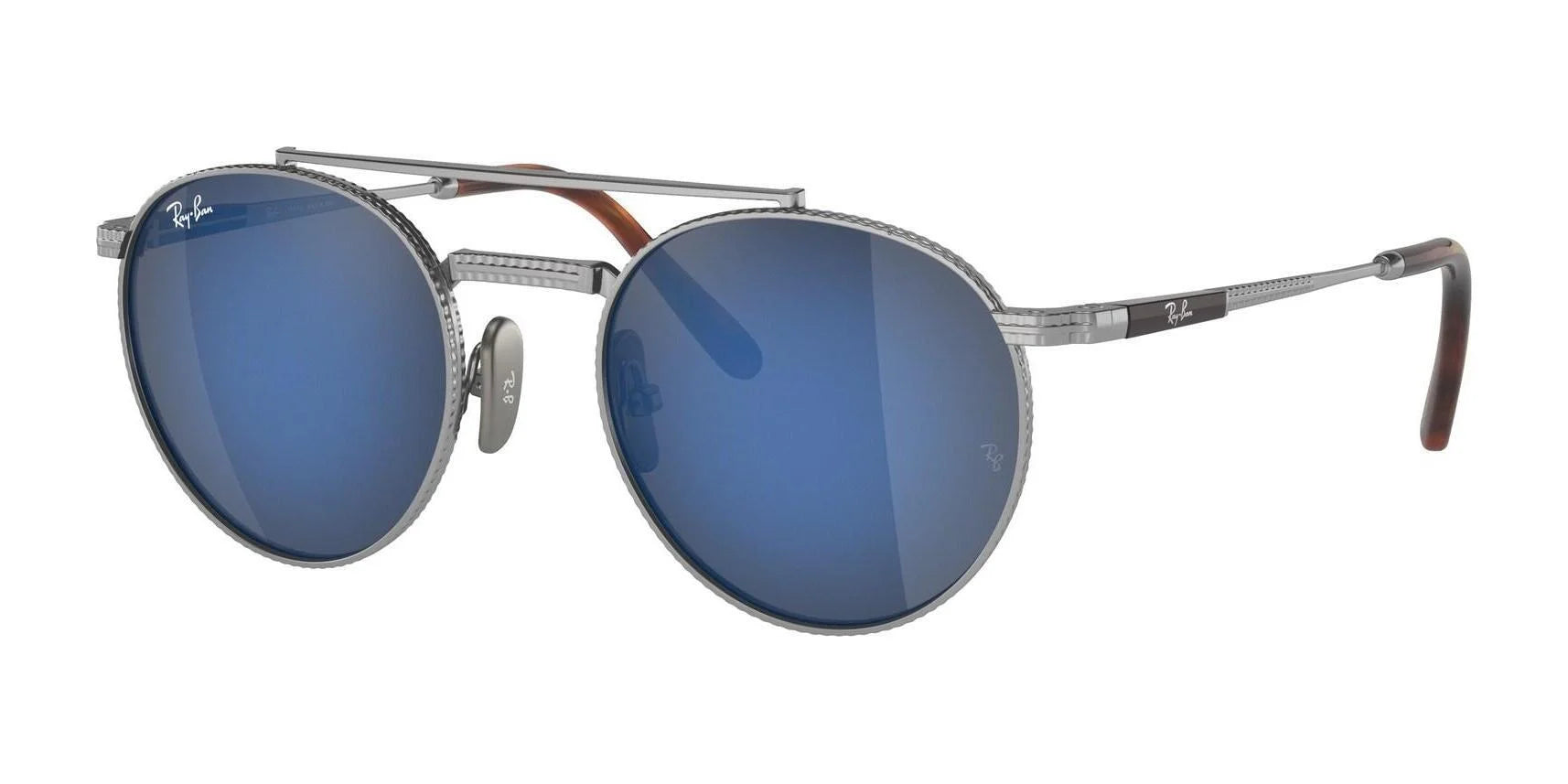 Ray-Ban ROUND II TITANIUM RB8237 Sunglasses Silver / Grey Blue