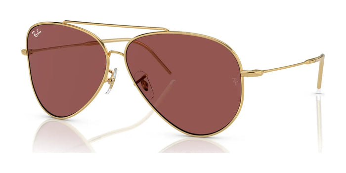 Ray-Ban AVIATOR REVERSE RBR0101S Sunglasses / Arista Gold №001/69 / Dark Violet (2N 20.5%) / Size 59