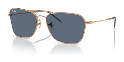 Ray-Ban CARAVAN REVERSE RBR0102S Sunglasses Rose Gold / Blue