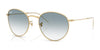 Ray-Ban ROUND REVERSE RBR0103S Sunglasses / Arista Gold №001/79 / Clear Gradient Blue (2N 34.9%) / Size 53