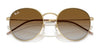 Ray-Ban ROUND REVERSE RBR0103S Sunglasses / Arista Gold №001/VR / Dark Green (3N 14.9%) / Size 53