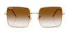 Ray-Ban SQUARE REVERSE RBR0104S Sunglasses / Rose Gold №92023A / Dark Blue (3N 16.6%) / Size 54