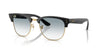 Ray-Ban CLUBMASTER REVERSE RBR0504S Sunglasses / Black On Gold №667779 / Clear Gradient Blue (2N 34.9%) / Size 51