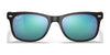 Ray-Ban JUNIOR NEW WAYFARER RJ9052SF Sunglasses | Size 50 / Rubber Black №7028Y4 / Green Mirror Silver (3N 11.3%)