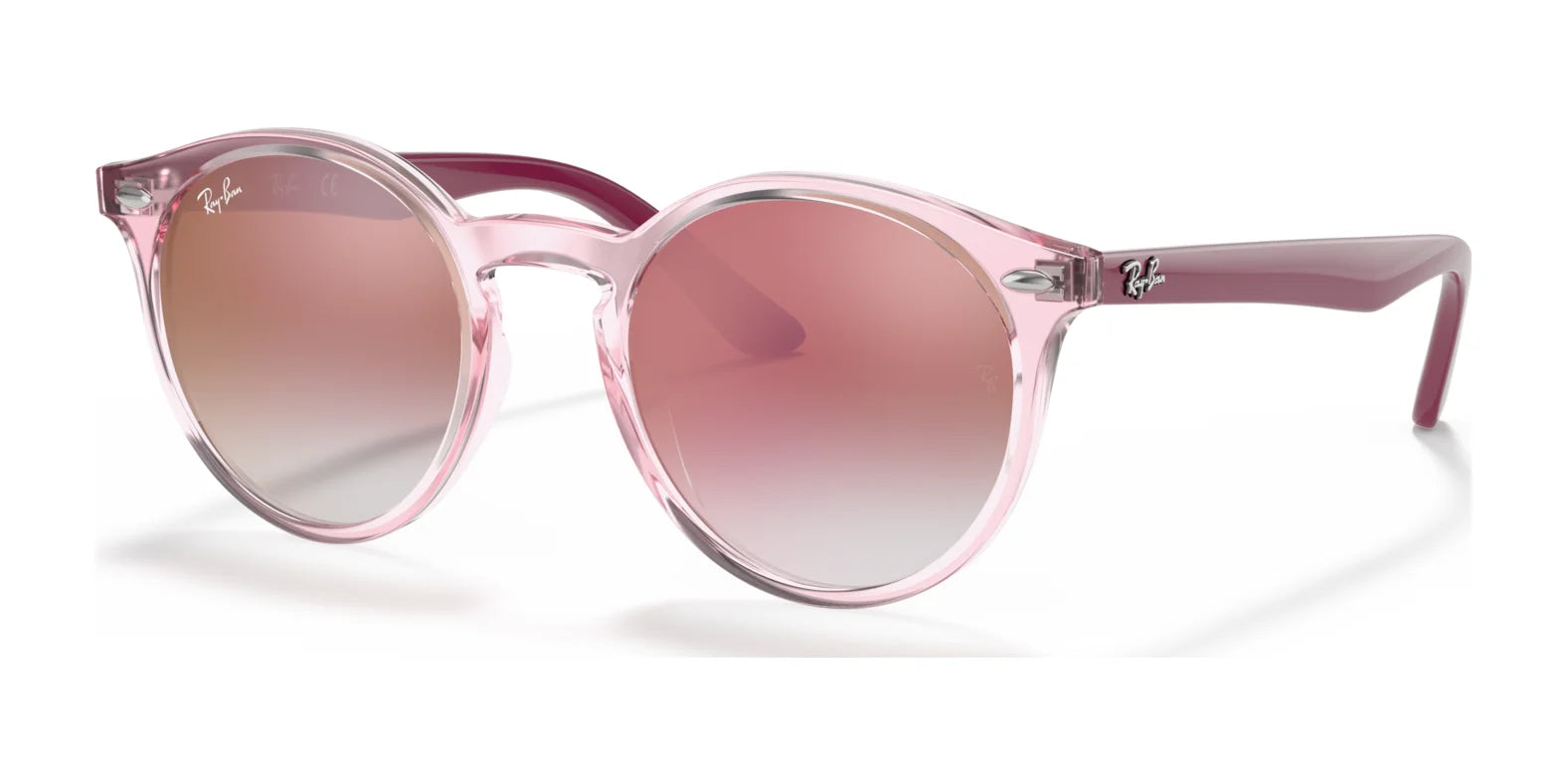 Ray-Ban RJ9064S Sunglasses Transparent Pink / Clear Gradient Red Mirror Red