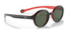 Ray-Ban RJ9075S Sunglasses / Black On Red №710071 / Dark Green (3N 12.9%) / Size 37