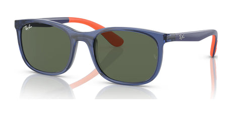 Ray-Ban RJ9076S Sunglasses Blue On Orange / Green