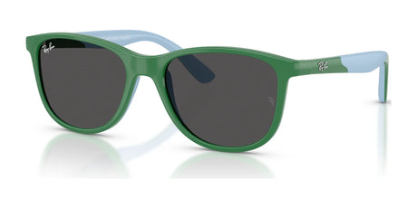 Ray-Ban RJ9077S Sunglasses Green On Rubber Light Blue / Dark Grey