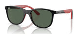 Ray-Ban RJ9077SF Sunglasses Black On Red / Dark Green