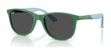 Ray-Ban RJ9077SF Sunglasses Green On Rubber Light Blue / Dark Grey