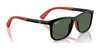 Ray-Ban RJ9084SF Sunglasses | Size 47 / Black On Rubber Red №713171 / Dark Green (3N 14.3%)