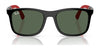 Ray-Ban RJ9084SF Sunglasses | Size 47 / Black On Rubber Red №713171 / Dark Green (3N 14.3%)
