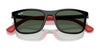 Ray-Ban RJ9084SF Sunglasses | Size 47 / Black On Rubber Red №713171 / Dark Green (3N 14.3%)