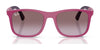 Ray-Ban RJ9084SF Sunglasses | Size 47 / Black On Rubber Red №713171 / Dark Green (3N 14.3%)