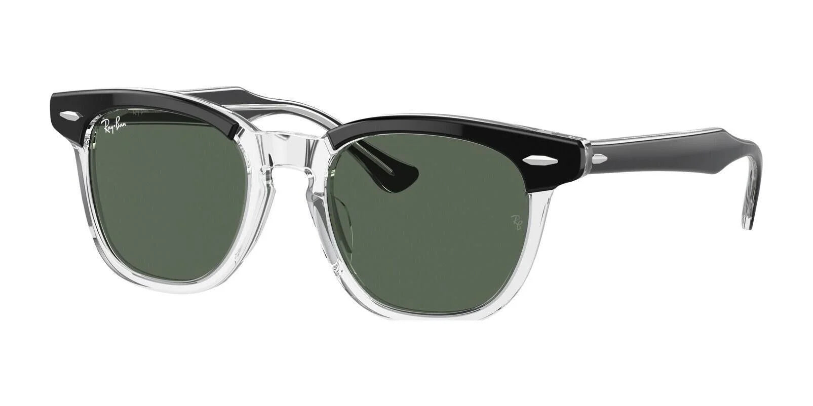 Ray-Ban RJ9098S Sunglasses Black On Transparent / Dark Green