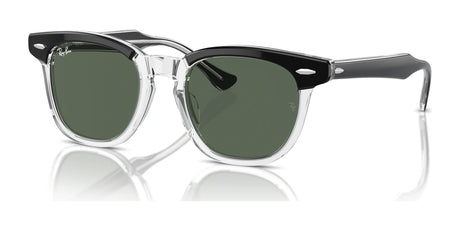 Ray-Ban RJ9098S Sunglasses Black On Transparent / Dark Green