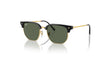 Ray-Ban JUNIOR NEW CLUBMASTER RJ9116S Sunglasses Black On Gold / Dark Green