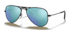 Ray-Ban JUNIOR AVIATOR RJ9506S Sunglasses / Black №201/55 / Blue Flash (3N 10.8%) / Size 50